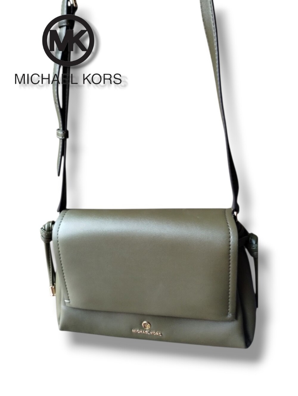MICHAEL KORS Pearl Vegan Leather Magnetic Flap Two Way Shoulder Crossbody Bag - Picture 11 of 16